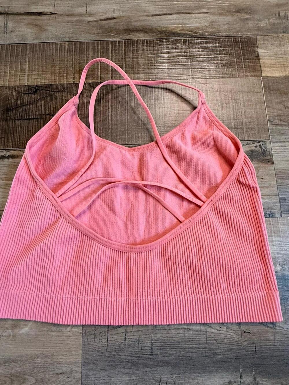 Colsie Pink Strappy Bralette Sz M - Picture 4 of 5